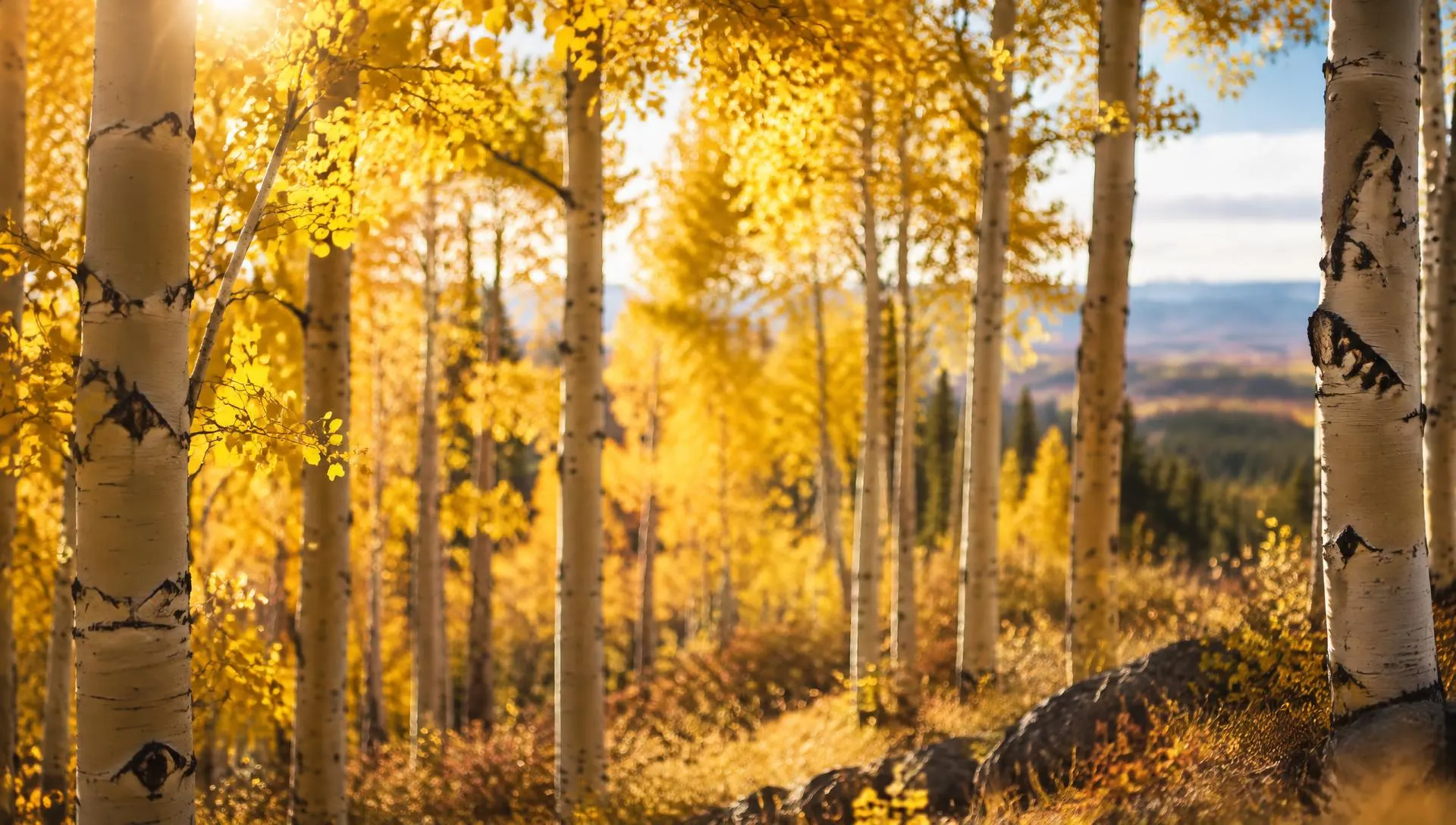 Golden aspen grove on Cedar Mountain in Iron County, Utah